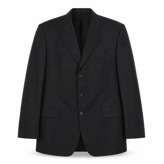 Mens 42 Chest Regular Aquascutum Black Three-Button Blazer