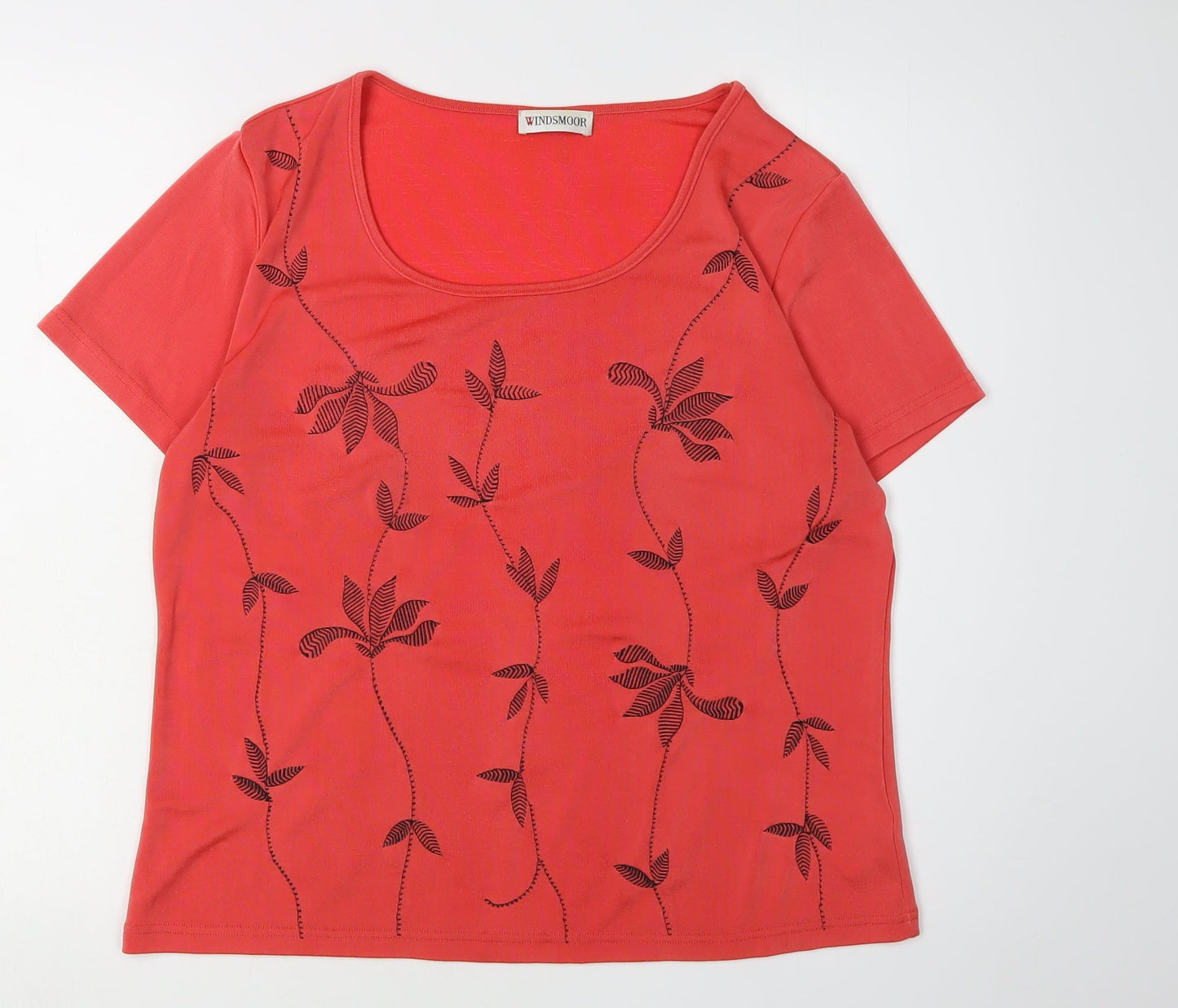 Windsmoor Women's Red Floral T-Shirt, Size M, Casual Style