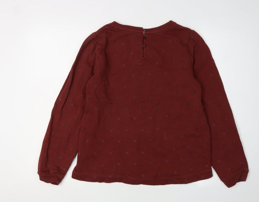 Fat Face Women’s Red Polka Dot Pullover Sweatshirt Size 10