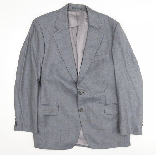 Magee Men's Grey Check Blazer, 40S, Classic Fit