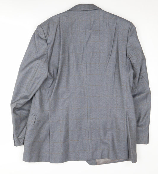 Magee Men's Grey Check Blazer, 40S, Classic Fit