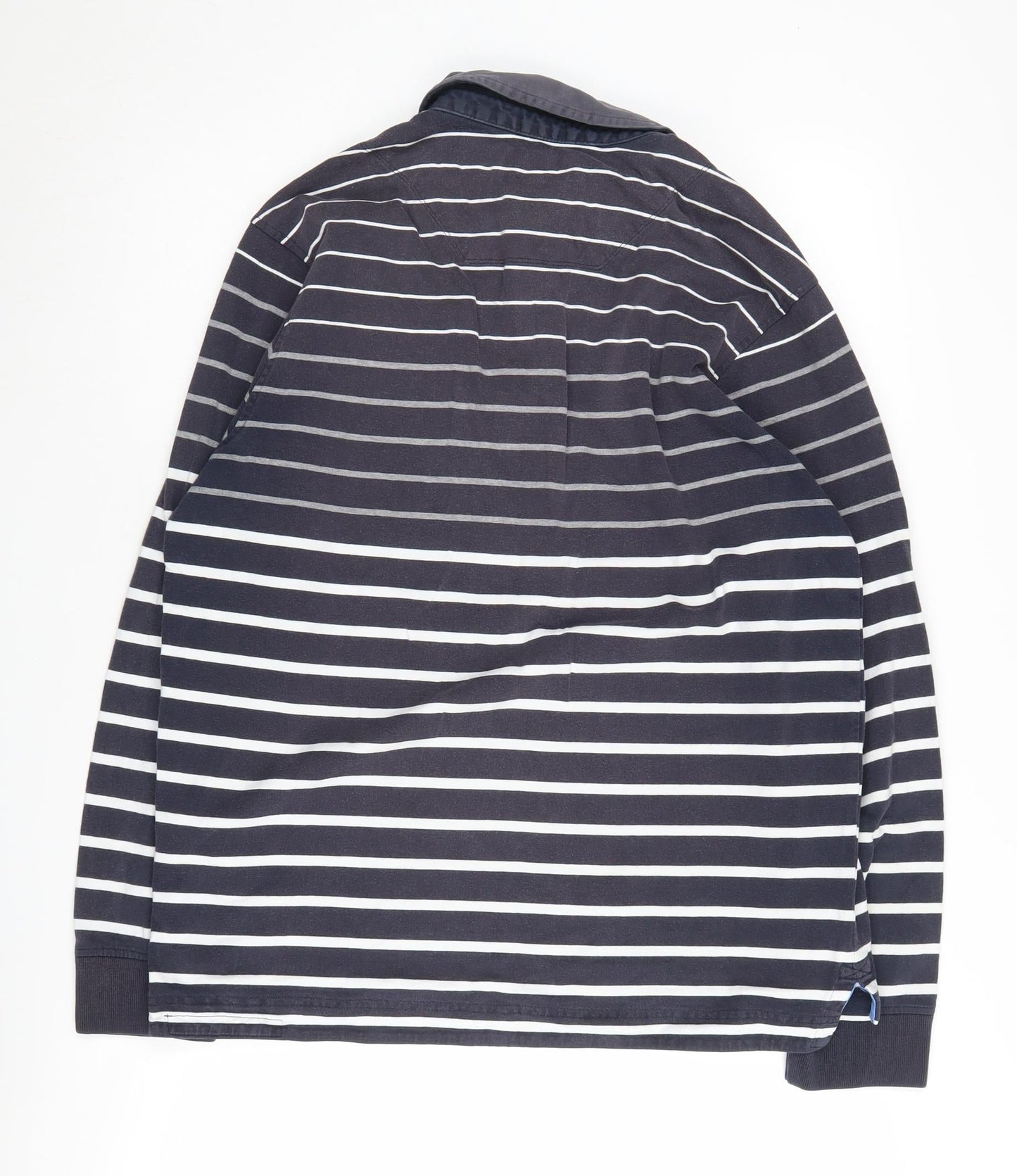 Blue Harbour Men's Black M Striped Long Sleeve Polo