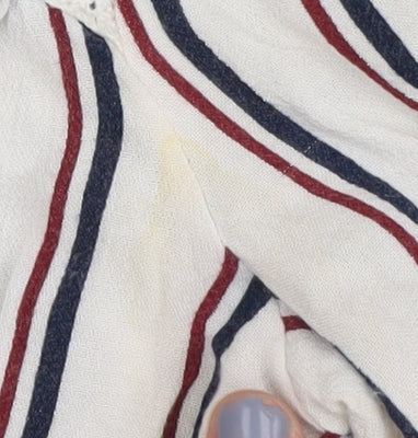 Hollister Women's Multicoloured Striped Cropped Blouse XS