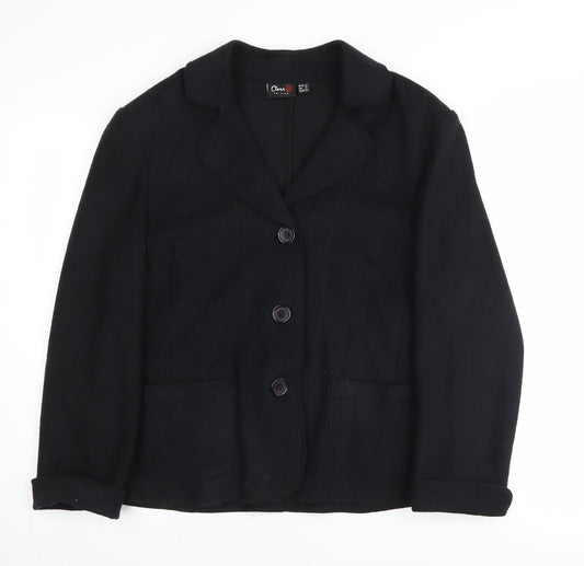 Oscar B. Women's Black Wool Blend Blazer - Size 16