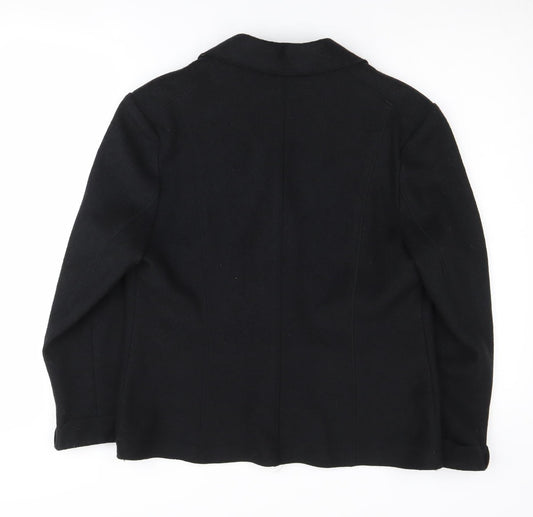 Oscar B. Women's Black Wool Blend Blazer - Size 16