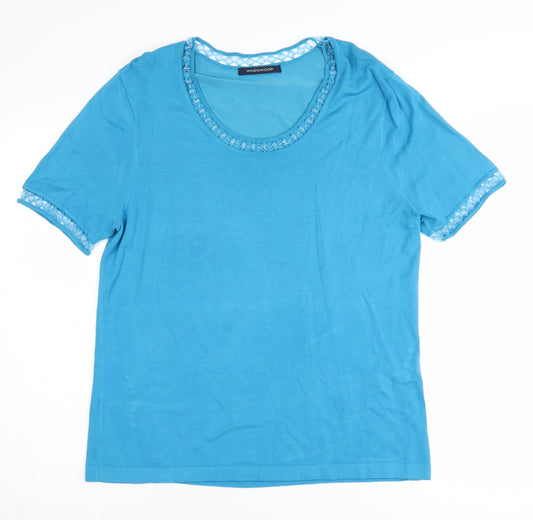 Windsmoor Women's Blue Round Neck Short Sleeve T-Shirt M