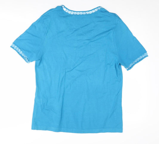 Windsmoor Women's Blue Round Neck Short Sleeve T-Shirt M