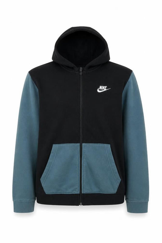 Nike Boys Colourblock Hoodie - Black & Blue, Size L