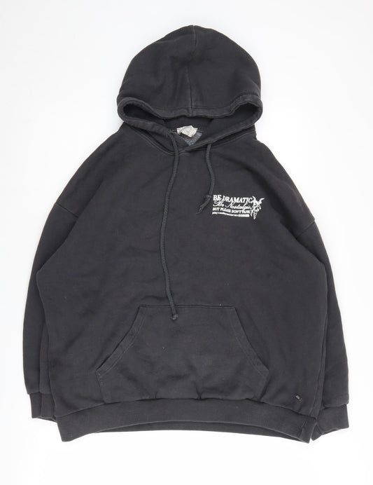 Pacific Republic Teens Black Graphic Pullover Hoodie L