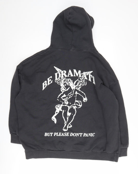 Pacific Republic Teens Black Graphic Pullover Hoodie L