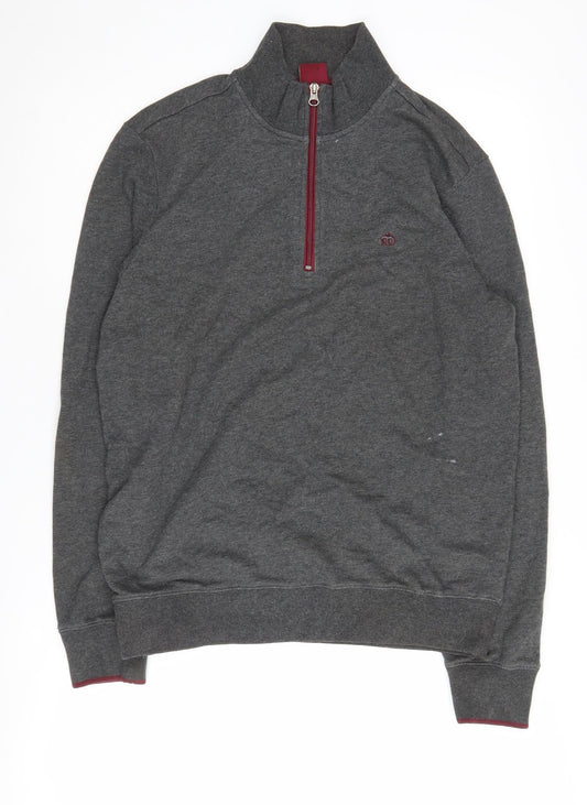 Merc London Men's Grey 1/4 Zip Sweatshirt M