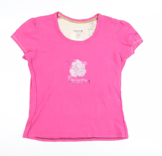 Regatta Women's Pink T-Shirt Size 12 Short Sleeve