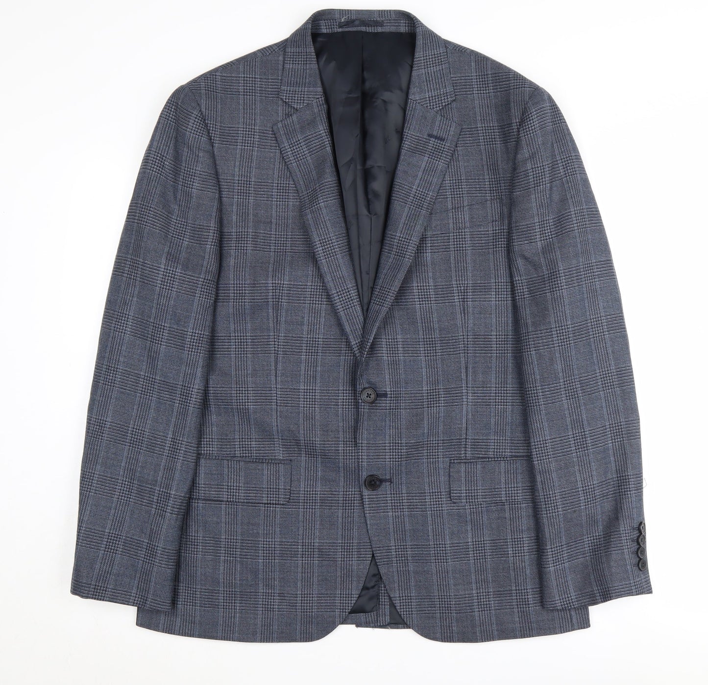 Jaeger Men's Grey Check Blazer 40S Classic Business