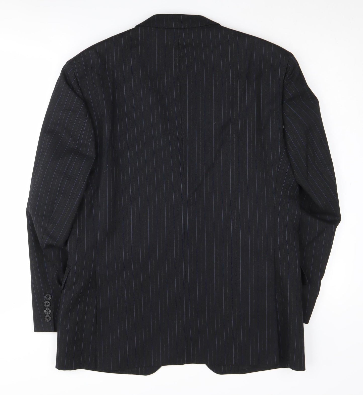 Daks Men's Black Striped Wool Blazer, Size 40S