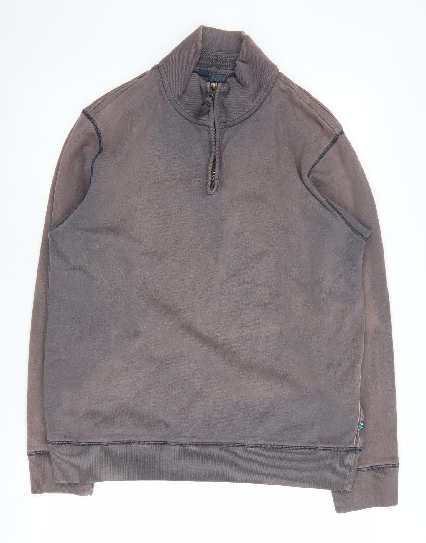 Boden Men's Grey Cotton 1/4 Zip Sweatshirt M