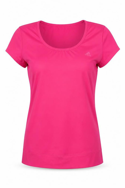 Womens UK Size M adidas Pink Polyester Blend T-Shirt