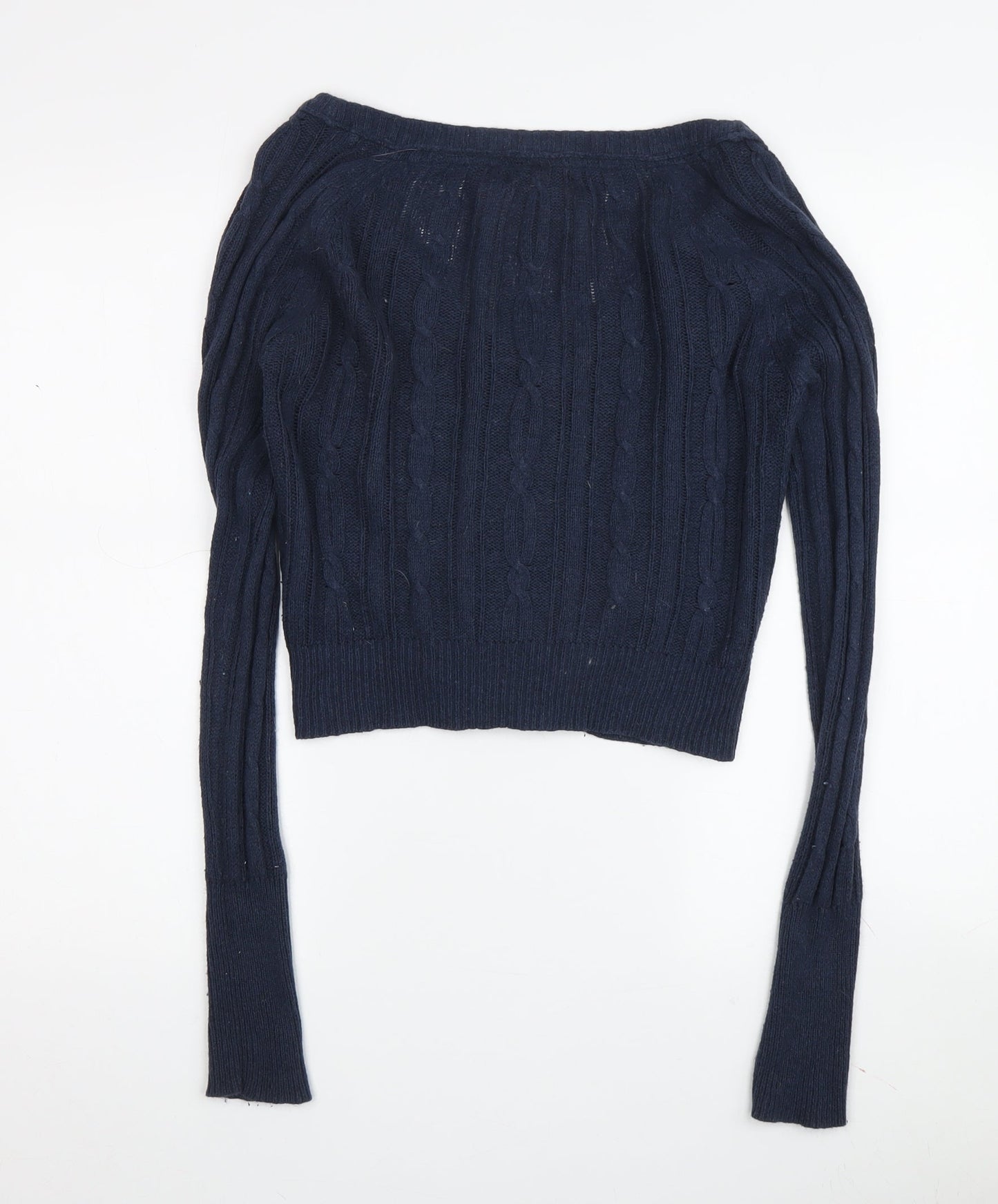 SoulCal Women's Blue Cardigan, Size 10, Cable-Knit