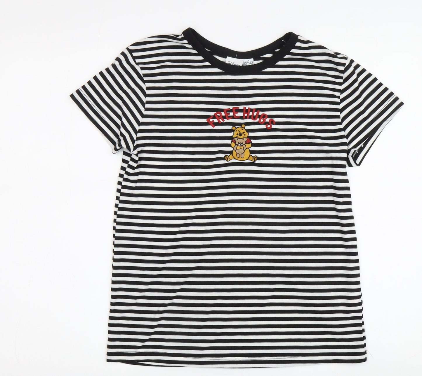 Disney Women's Black & White Striped T-Shirt Size 10