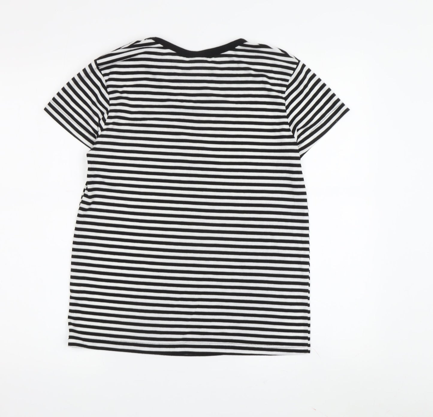 Disney Women's Black & White Striped T-Shirt Size 10