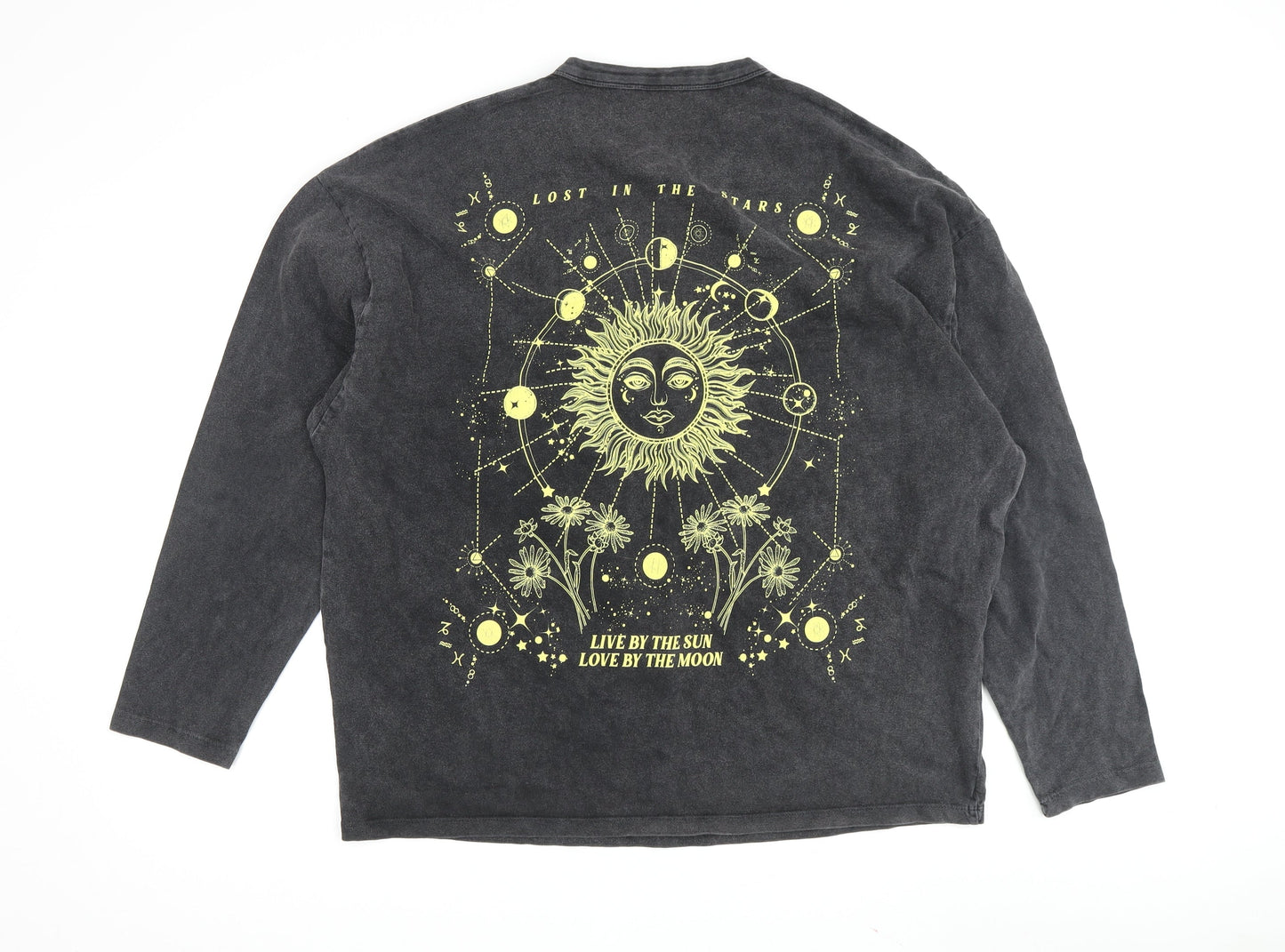 ASOS Men's Black Graphic Long Sleeve T-Shirt M