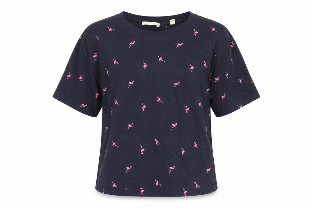 ESPRIT Women's Blue Animal Print L Basic T-Shirt