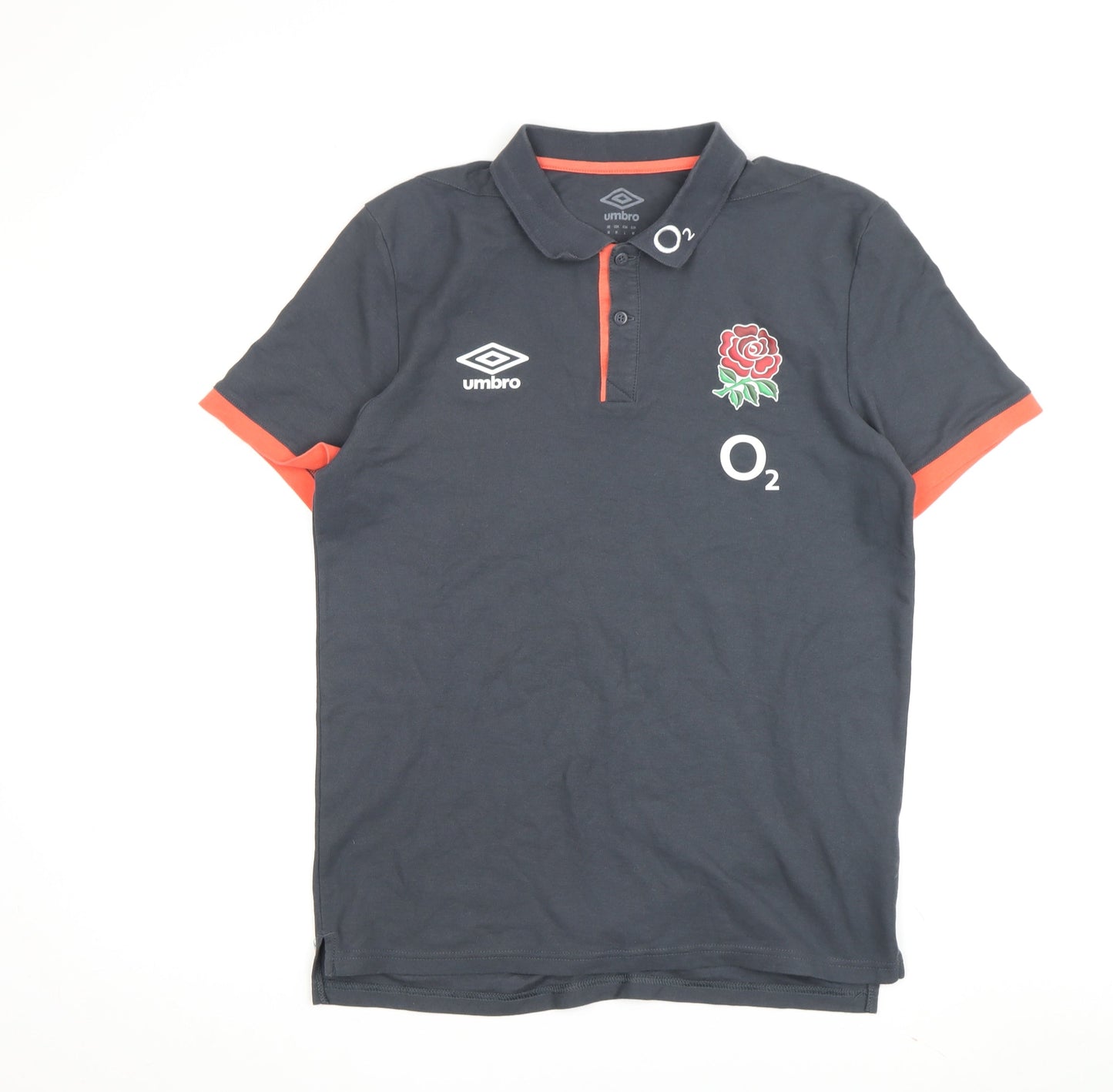 Umbro Men's Grey Rugby Polo Shirt, Size M, Casual Sportswear