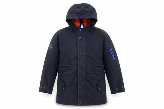 Joules Boys Blue Parka Coat, Size 8 Years, Hooded