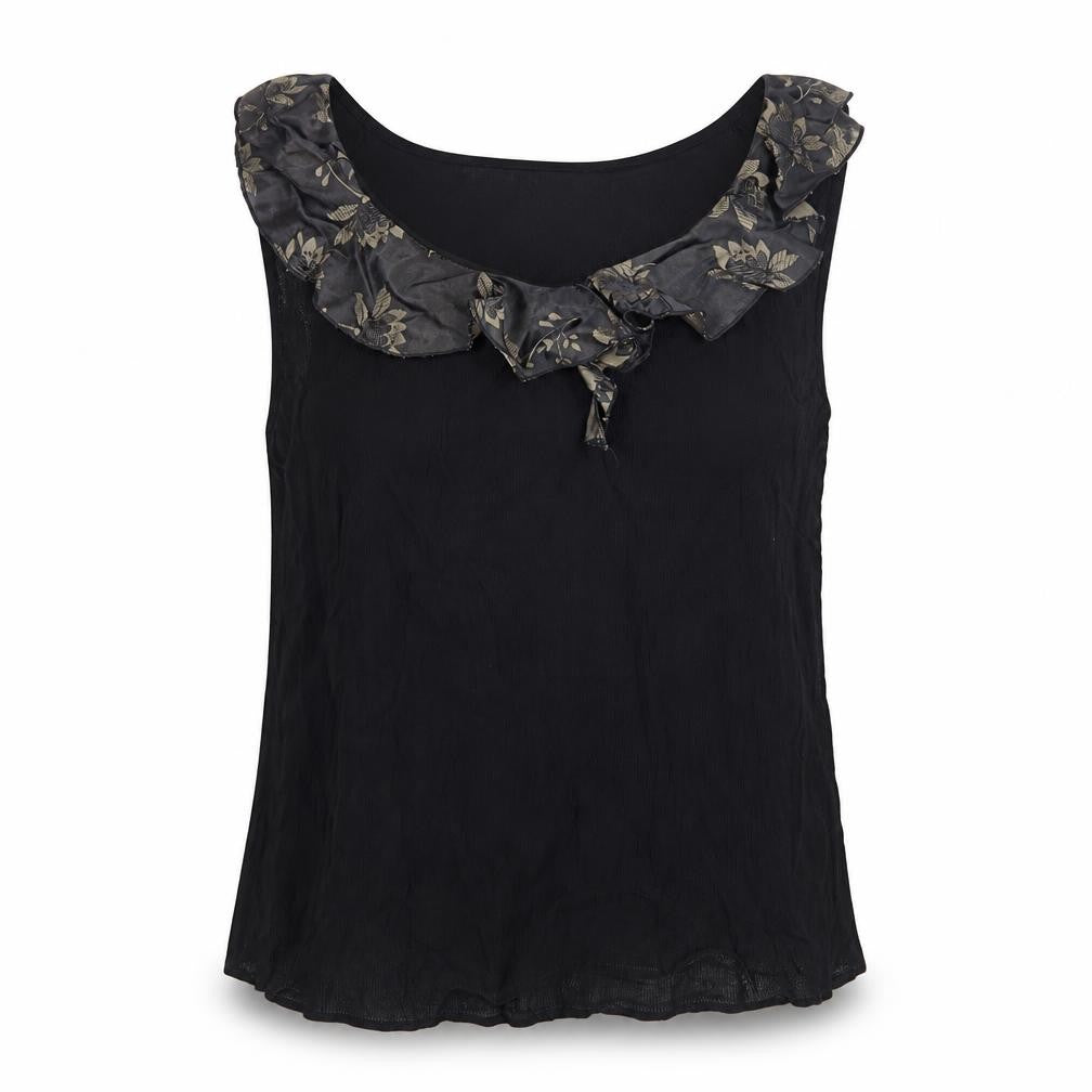 Godske Women's Black Blouse, Size 14, Ruffle Detail