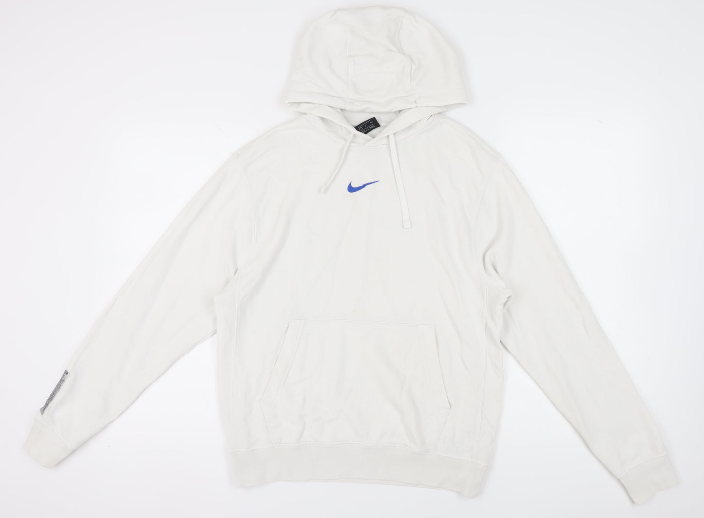 Nike Men's White S Pullover Hoodie Logo