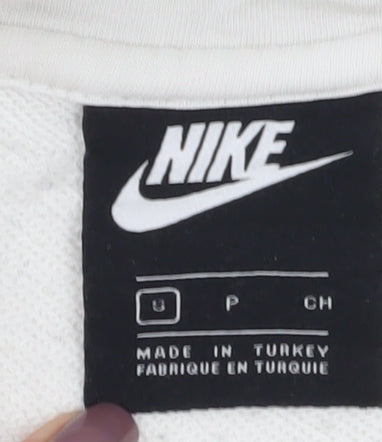 Nike Men's White S Pullover Hoodie Logo