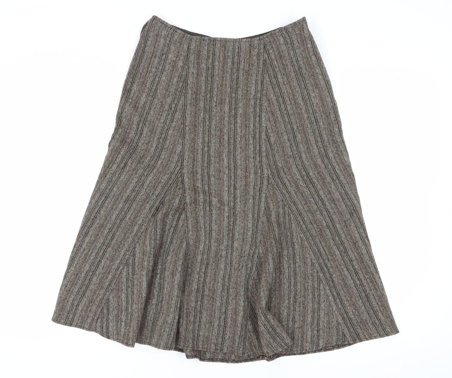 Wallis Women's Brown A-Line Midi Skirt, Size 10