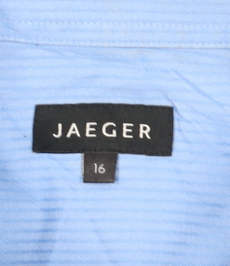 Jaeger Men's Blue Pinstripe Dress Shirt, Size 16