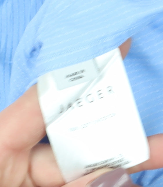 Jaeger Men's Blue Pinstripe Dress Shirt, Size 16
