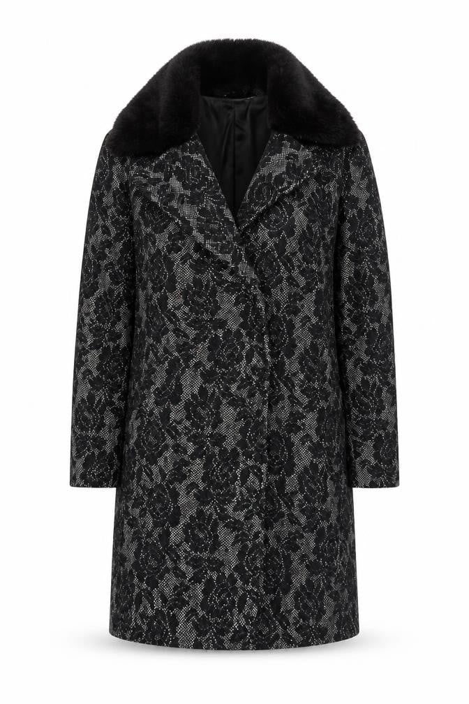 RJR.John Rocha Women's Black Floral Overcoat - Size 14