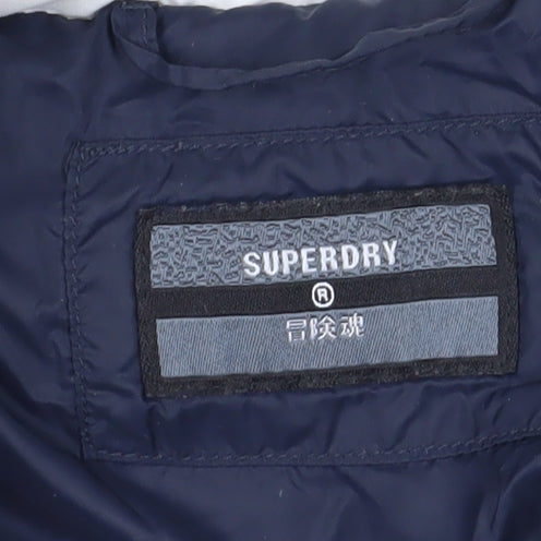 Superdry Women's Blue Yellow Puffer Jacket Size 6