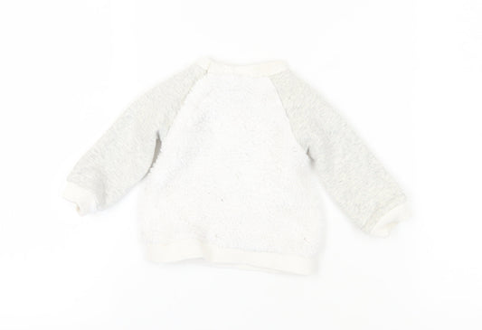 Joules Unisex Baby White Bear Jumper 3-6 Months Pullover