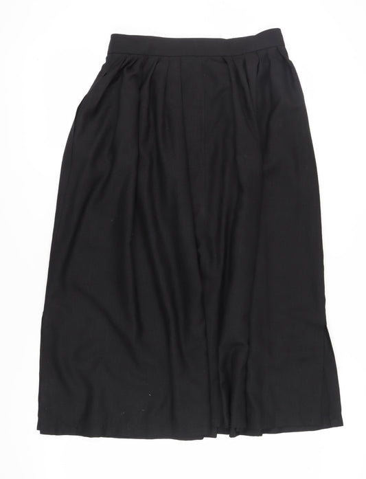 Jaeger Women's Black Midi Pleated Skirt Size 14