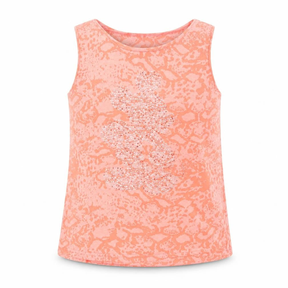 Front view of Disney girls’ orange sleeveless tank - 11-12 years, casual