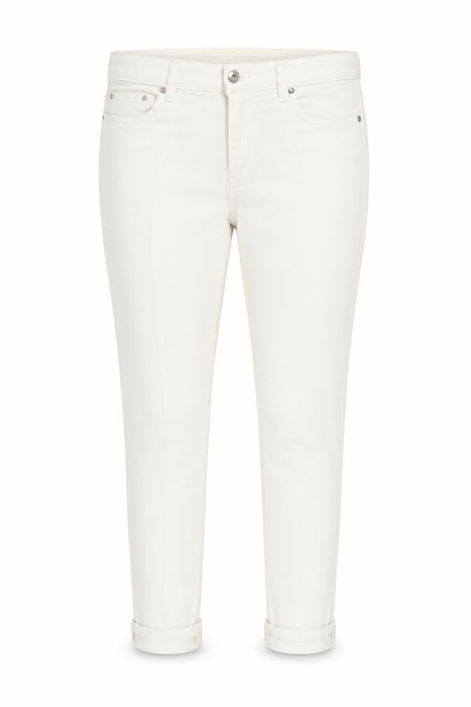 Front view of Michael Kors Women's Ivory Skinny Jeans, size 8