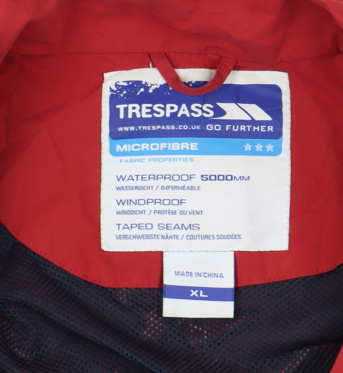 Trespass Men's Red XL Waterproof Parka Jacket