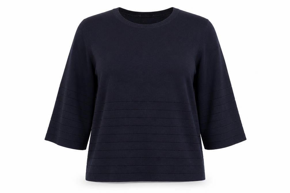 Womens UK Size 16 Laura Ashley Blue Cotton Blend Jersey