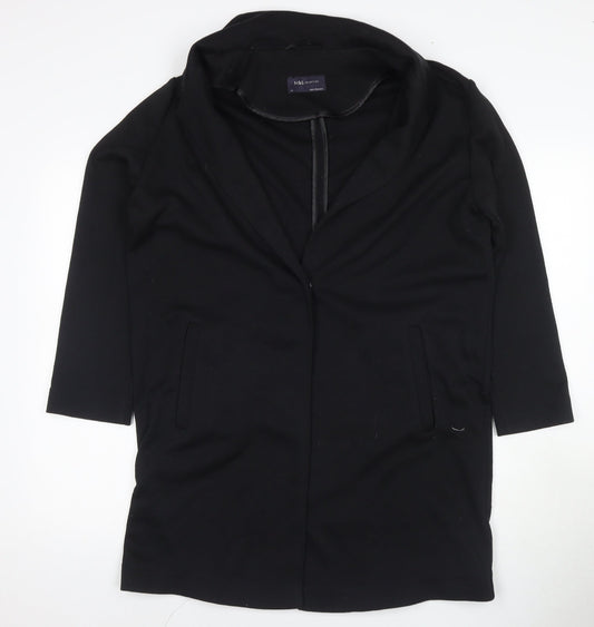 Marks and Spencer Women's Black Long Canvas Coat Size 12