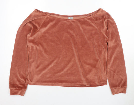 ASOS Women's Brown Velvet Long Sleeve T-Shirt Size 10