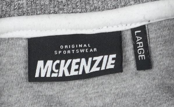 McKenzie Men's Grey Black Logo Sweatshirt L