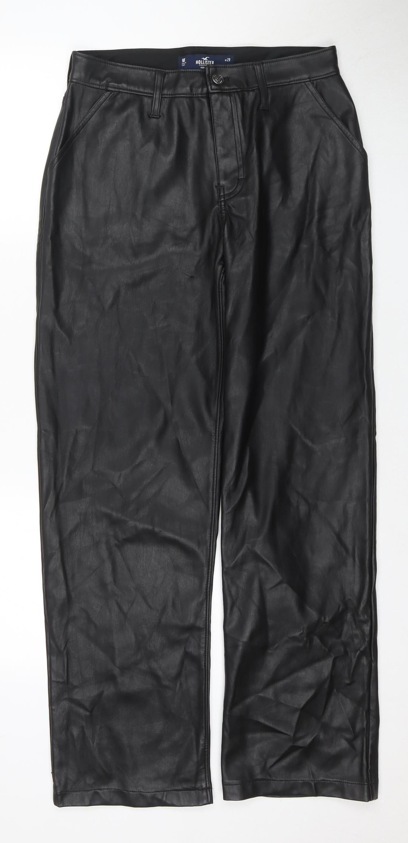 Hollister Women's Black High-Rise Trousers, Size 29