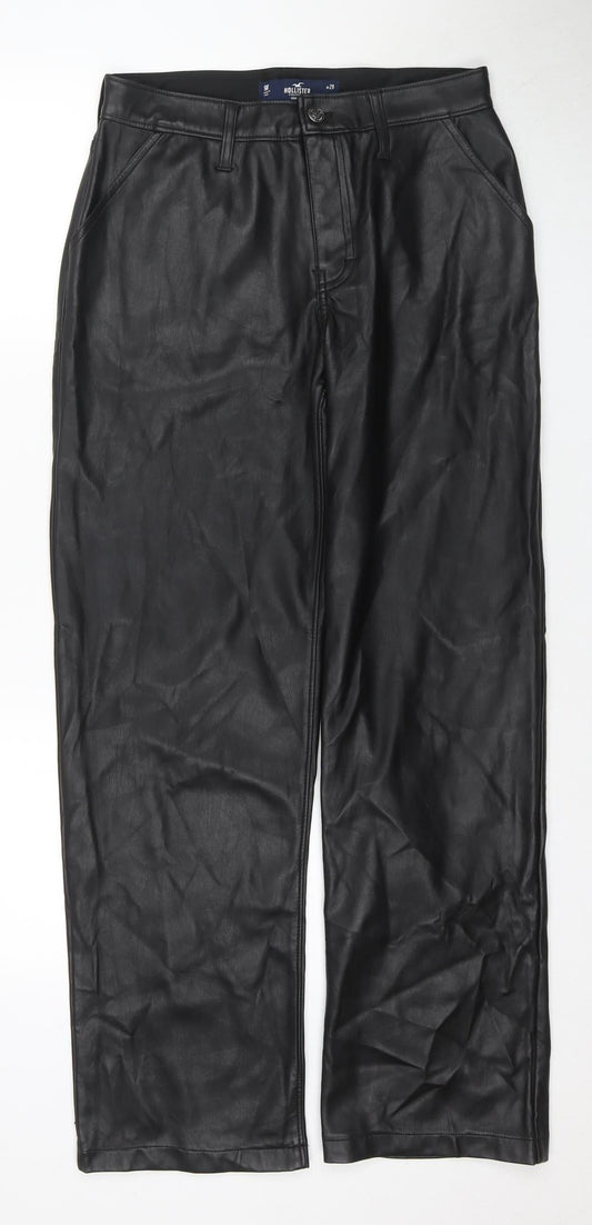 Hollister Women's Black High-Rise Trousers, Size 29