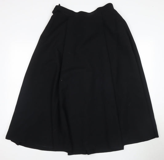 Sanderville Women's Black A-Line Midi Skirt Size 14