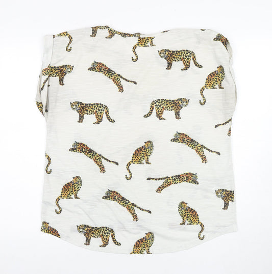 Apricot Women's White Animal Print Sleeveless T-Shirt XL