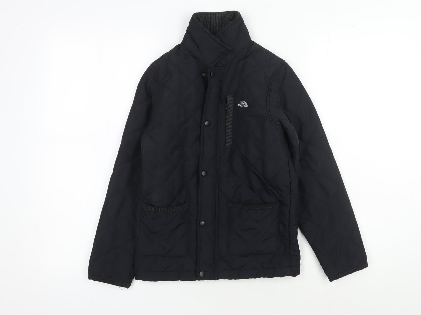 Trespass Boys Quilted Black Winter Jacket 7-8 Years