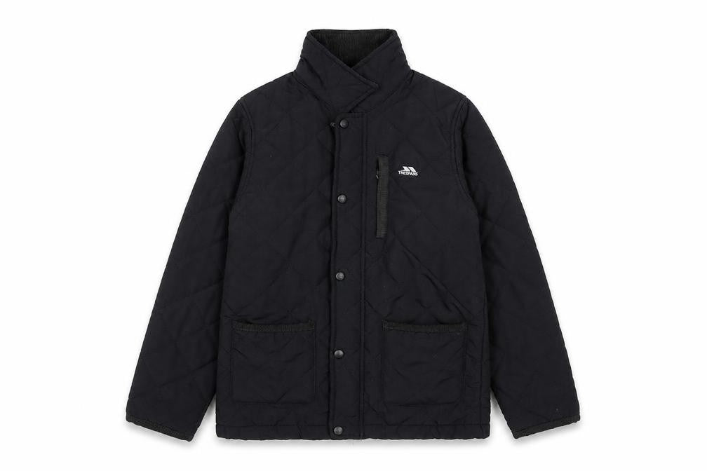 Trespass Boys Quilted Black Winter Jacket 7-8 Years